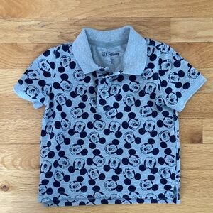 Disney Blue and Gray Mickey Mouse Kids Polo Gap 3t
